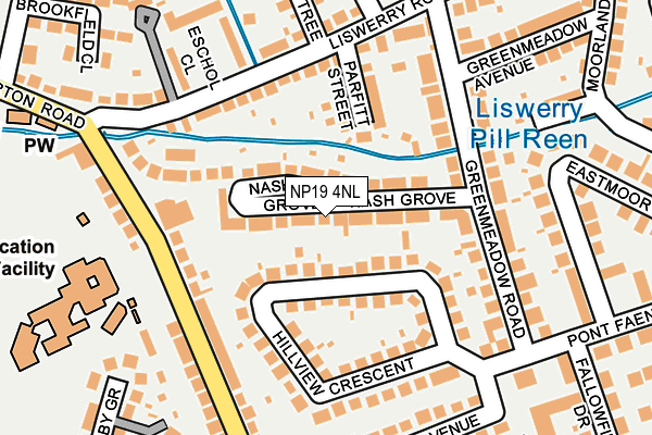 NP19 4NL map - OS OpenMap – Local (Ordnance Survey)