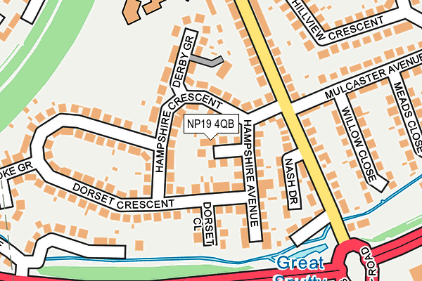 NP19 4QB map - OS OpenMap – Local (Ordnance Survey)