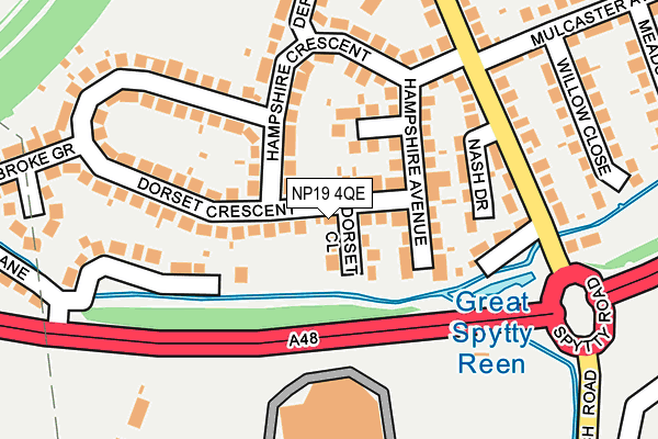 NP19 4QE map - OS OpenMap – Local (Ordnance Survey)