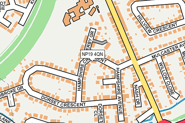 NP19 4QN map - OS OpenMap – Local (Ordnance Survey)