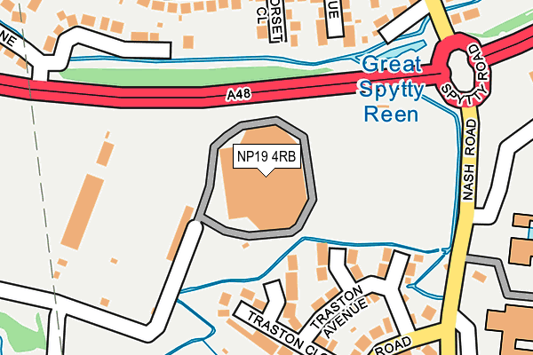 NP19 4RB map - OS OpenMap – Local (Ordnance Survey)