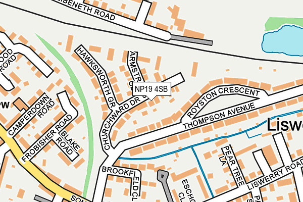 NP19 4SB map - OS OpenMap – Local (Ordnance Survey)