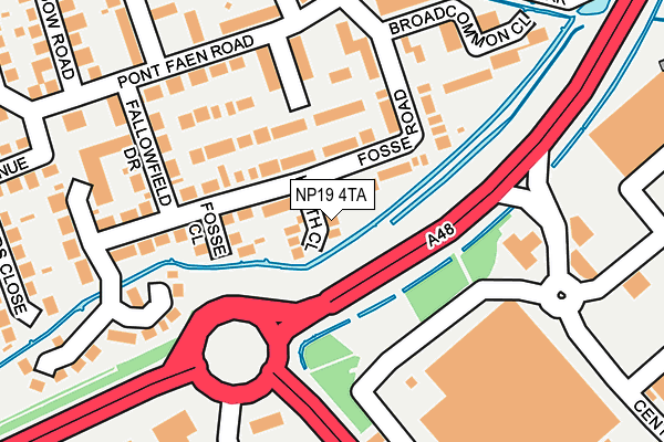 NP19 4TA map - OS OpenMap – Local (Ordnance Survey)