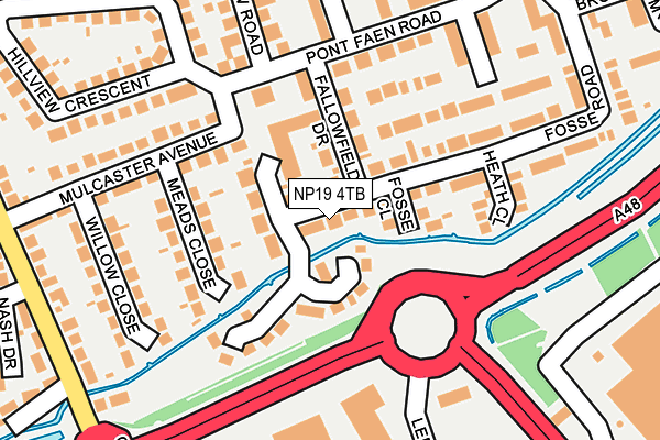 NP19 4TB map - OS OpenMap – Local (Ordnance Survey)