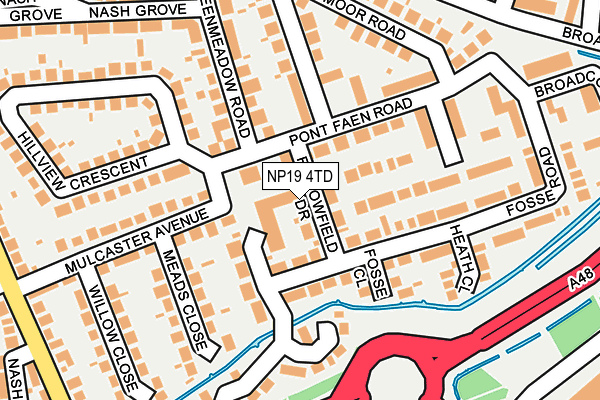 NP19 4TD map - OS OpenMap – Local (Ordnance Survey)