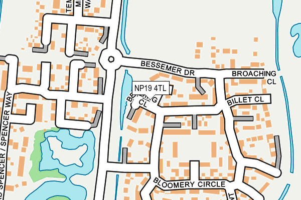 NP19 4TL map - OS OpenMap – Local (Ordnance Survey)