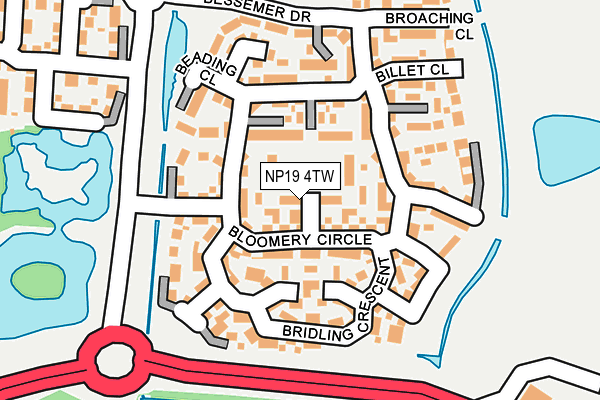 NP19 4TW map - OS OpenMap – Local (Ordnance Survey)