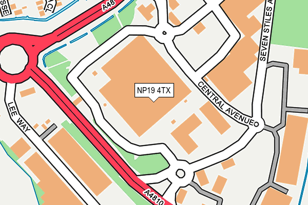 NP19 4TX map - OS OpenMap – Local (Ordnance Survey)