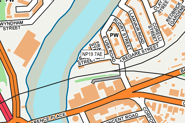 NP19 7AE map - OS OpenMap – Local (Ordnance Survey)