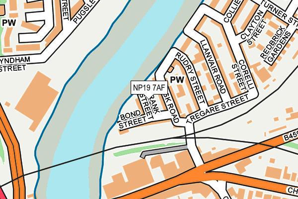 NP19 7AF map - OS OpenMap – Local (Ordnance Survey)