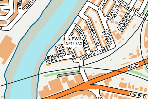 NP19 7AG map - OS OpenMap – Local (Ordnance Survey)