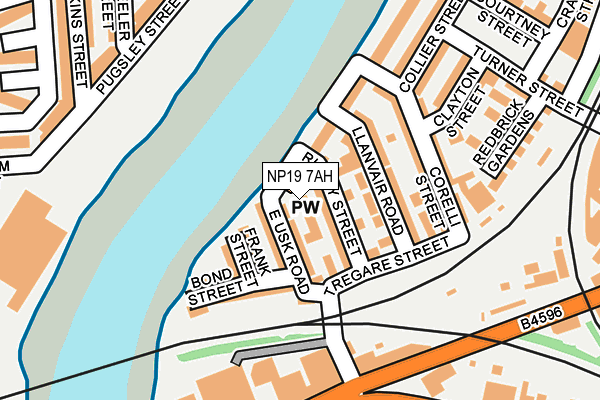 NP19 7AH map - OS OpenMap – Local (Ordnance Survey)
