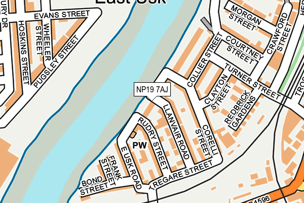 NP19 7AJ map - OS OpenMap – Local (Ordnance Survey)