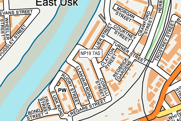 NP19 7AS map - OS OpenMap – Local (Ordnance Survey)
