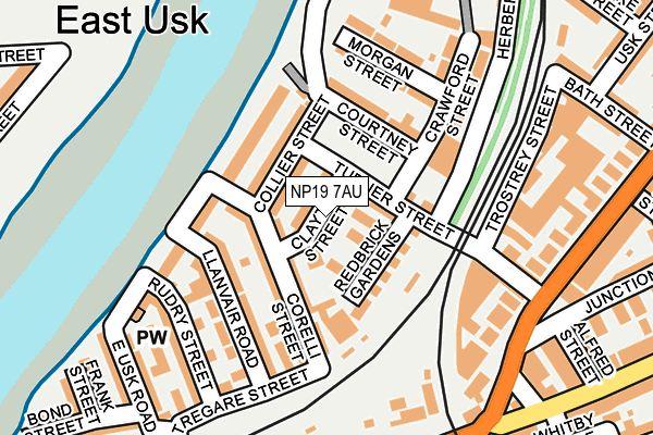 NP19 7AU map - OS OpenMap – Local (Ordnance Survey)