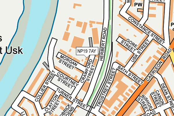 NP19 7AY map - OS OpenMap – Local (Ordnance Survey)
