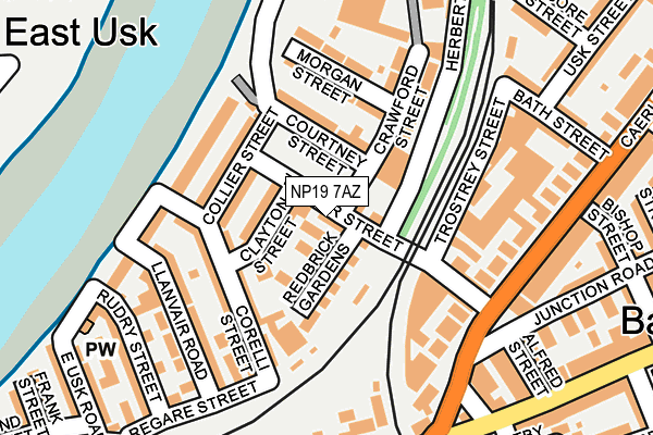 NP19 7AZ map - OS OpenMap – Local (Ordnance Survey)