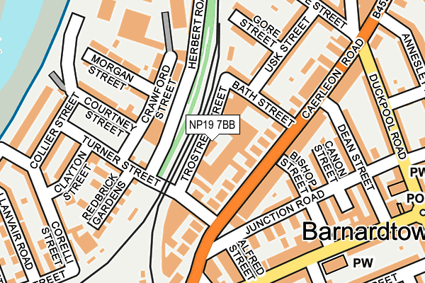 NP19 7BB map - OS OpenMap – Local (Ordnance Survey)