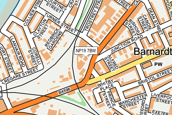NP19 7BW map - OS OpenMap – Local (Ordnance Survey)