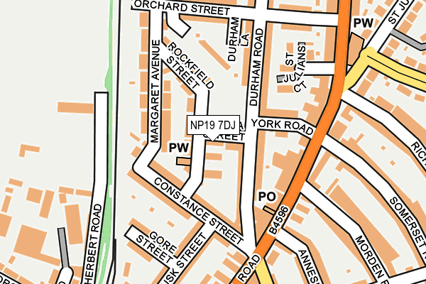 NP19 7DJ map - OS OpenMap – Local (Ordnance Survey)