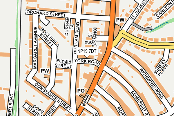 NP19 7DT map - OS OpenMap – Local (Ordnance Survey)
