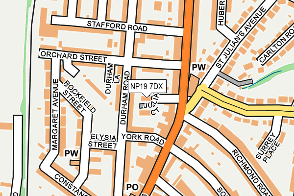 NP19 7DX map - OS OpenMap – Local (Ordnance Survey)