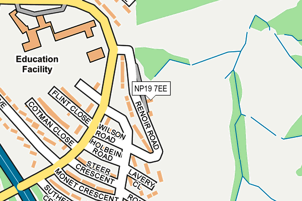 NP19 7EE map - OS OpenMap – Local (Ordnance Survey)
