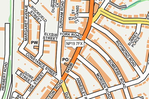 NP19 7FX map - OS OpenMap – Local (Ordnance Survey)