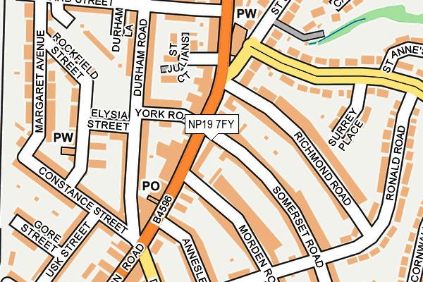 NP19 7FY map - OS OpenMap – Local (Ordnance Survey)