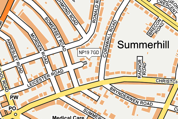 NP19 7GD map - OS OpenMap – Local (Ordnance Survey)