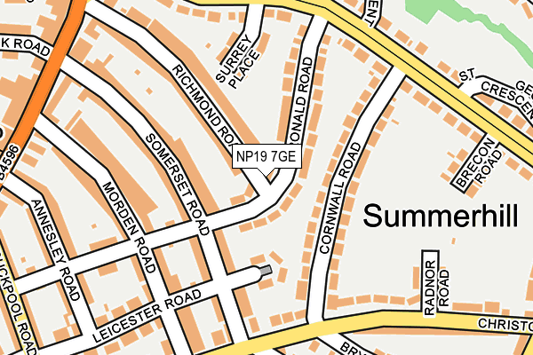 NP19 7GE map - OS OpenMap – Local (Ordnance Survey)