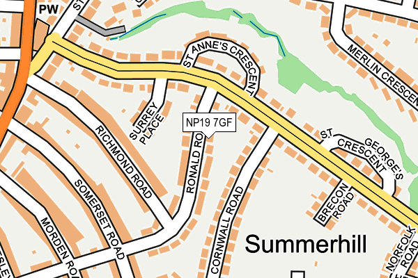 NP19 7GF map - OS OpenMap – Local (Ordnance Survey)