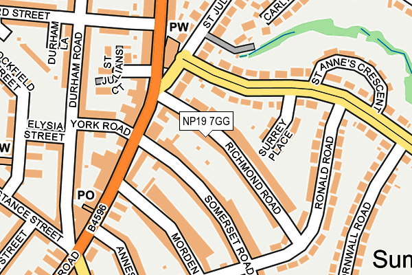 NP19 7GG map - OS OpenMap – Local (Ordnance Survey)