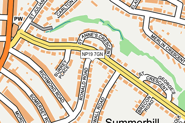 NP19 7GN map - OS OpenMap – Local (Ordnance Survey)