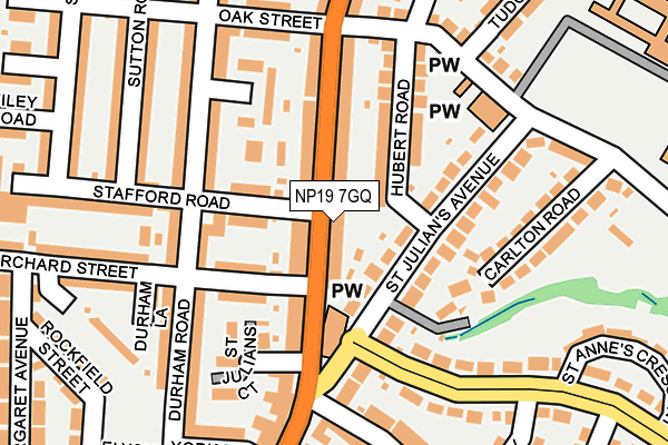 NP19 7GQ map - OS OpenMap – Local (Ordnance Survey)