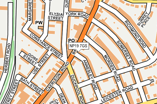 NP19 7GS map - OS OpenMap – Local (Ordnance Survey)