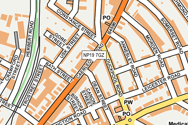 NP19 7GZ map - OS OpenMap – Local (Ordnance Survey)