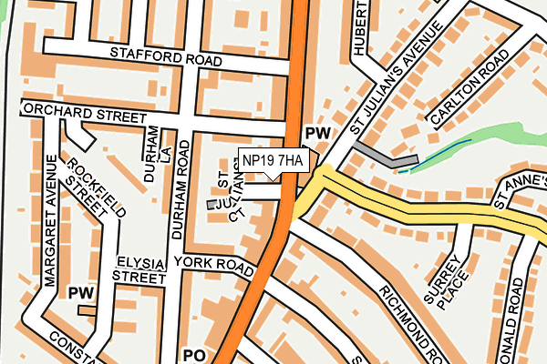 NP19 7HA map - OS OpenMap – Local (Ordnance Survey)