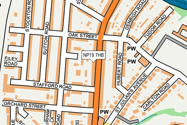 NP19 7HB map - OS OpenMap – Local (Ordnance Survey)