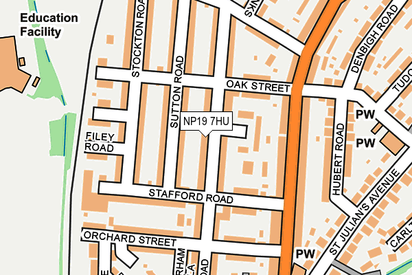 NP19 7HU map - OS OpenMap – Local (Ordnance Survey)