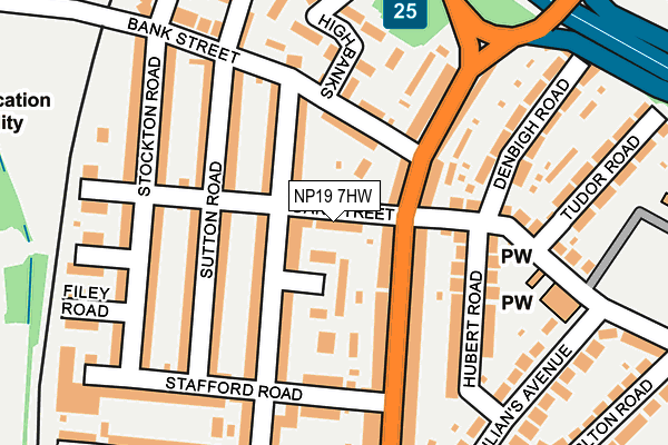 NP19 7HW map - OS OpenMap – Local (Ordnance Survey)