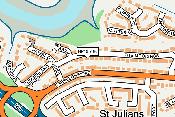 NP19 7JB map - OS OpenMap – Local (Ordnance Survey)