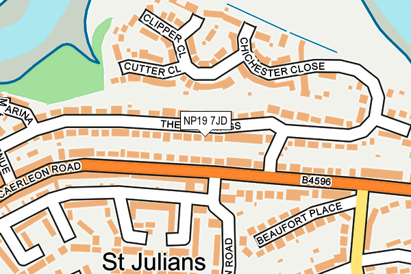 NP19 7JD map - OS OpenMap – Local (Ordnance Survey)
