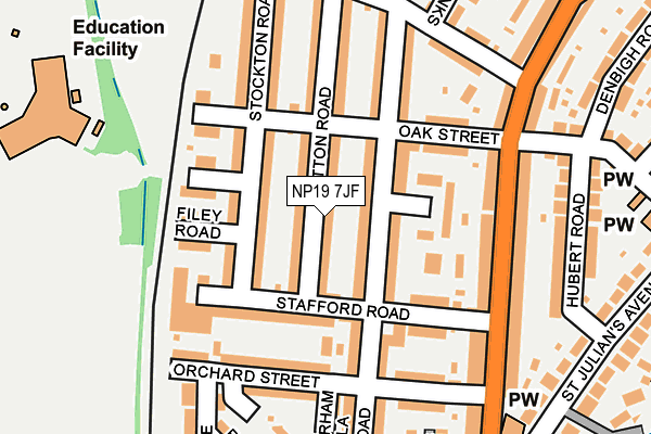 NP19 7JF map - OS OpenMap – Local (Ordnance Survey)