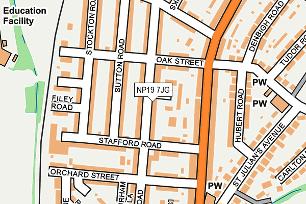NP19 7JG map - OS OpenMap – Local (Ordnance Survey)