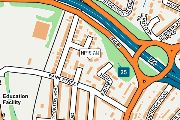 NP19 7JJ map - OS OpenMap – Local (Ordnance Survey)