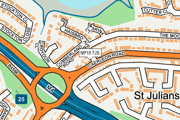 NP19 7JS map - OS OpenMap – Local (Ordnance Survey)
