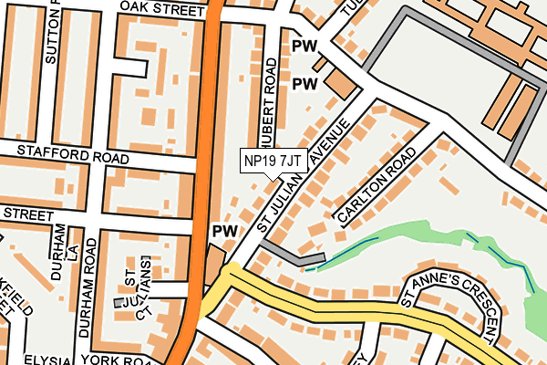 NP19 7JT map - OS OpenMap – Local (Ordnance Survey)