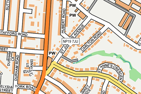 NP19 7JU map - OS OpenMap – Local (Ordnance Survey)