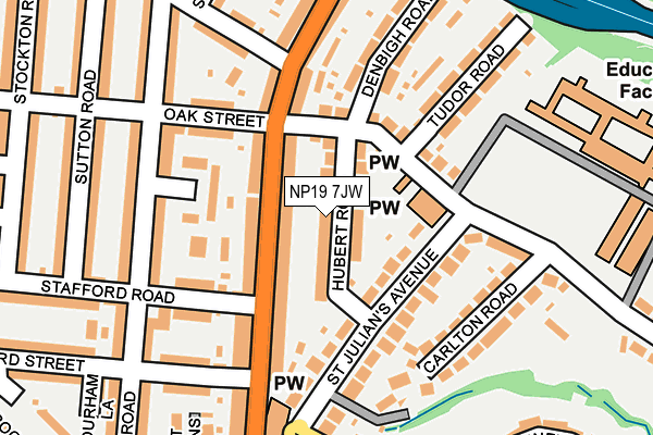 NP19 7JW map - OS OpenMap – Local (Ordnance Survey)